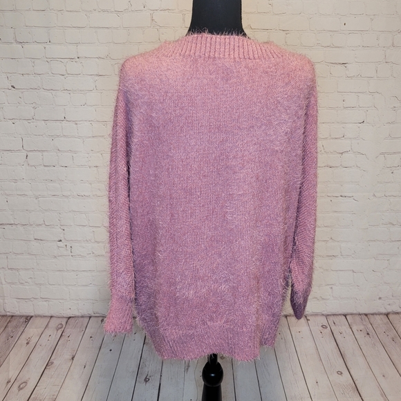 Women's TCEC M/L Crew Neck Pullover Pink Sweater - Picture 9 of 12